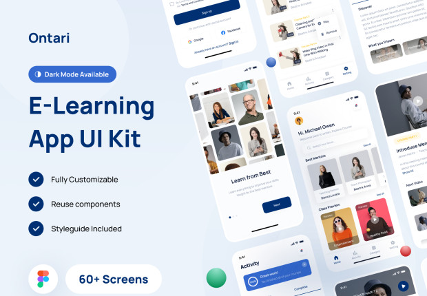 Ontari - E-Learning App UI Kit