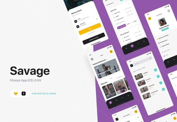 Savage iOS UI Kit - Fitness