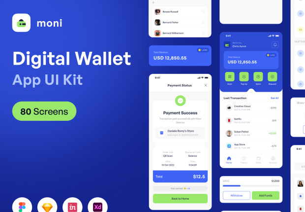 Moni - Digital Wallet Apps UI KIT - Fitness