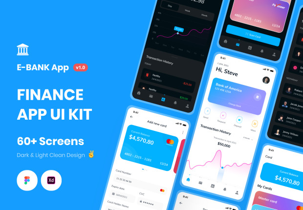 E-Bank - Finanace App UI Kit