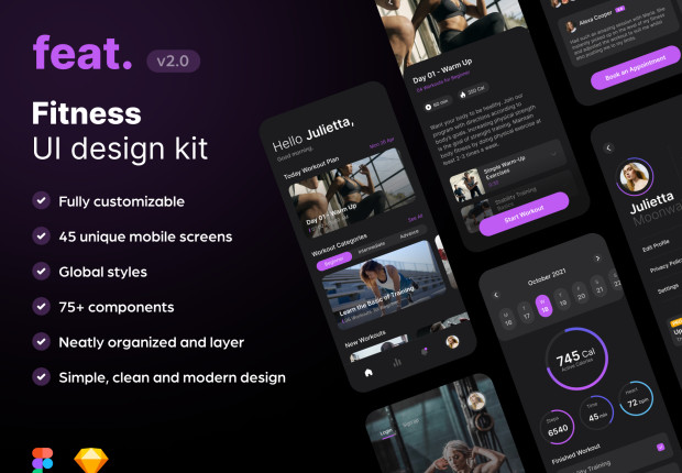 Feat Fitness UI Design Kit